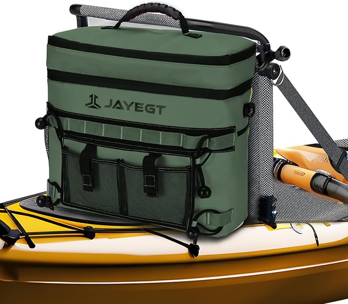 Kayak Cooler Behind Seat - Waterproof Cooler Bag Compatible with Lawn-Chair Seat Kayak,Kayak Accessories Camping Cooler, Portable Ice Chest for Fishing, Beach,Picnic, Trips