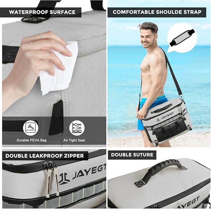 Kayak Cooler Behind Seat - Waterproof Cooler Bag Compatible with Lawn-Chair Seat Kayak,Kayak Accessories Camping Cooler, Portable Ice Chest for Fishing, Beach,Picnic, Trips
