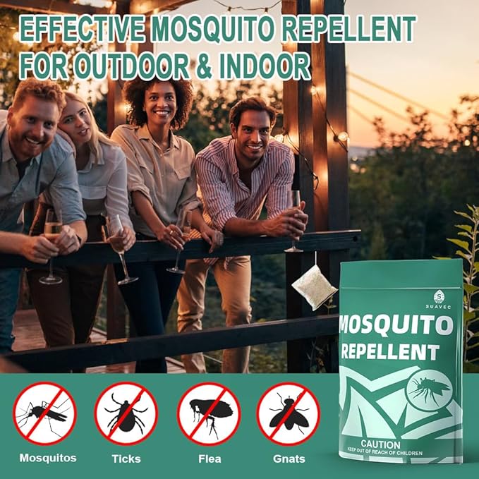 Mosquito Repellent for Patio, Mosquitoes Repellent Indoor for Room, Mosquito Repellents for Yard/Camping, Mosquito Deterrent, Keep Mosquito Away, Control Mosquito Repel Ticks Gnats-8 Pouches