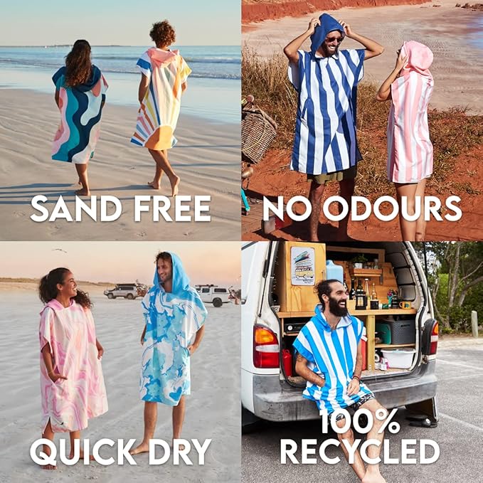 Dock & Bay Adult Poncho - Hooded Towel with Deep Pockets, Changing Robe - Quick Dry - Compact, Lightweight - Includes Bag