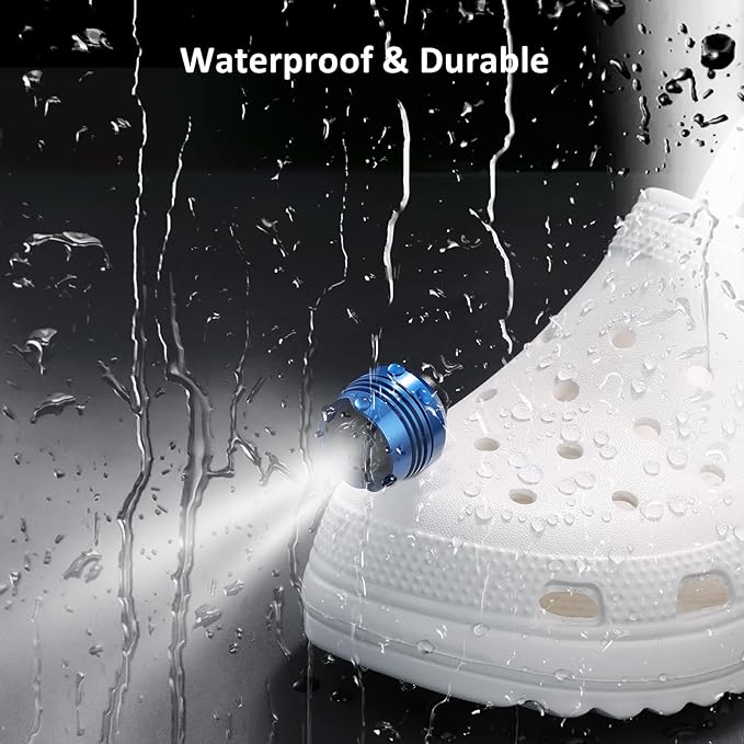 RAHAN Croc Lights for Shoes,2 PCS Croc Headlights,Light Up Charm Accessories for Kids Adults Croc, Hands-Free Night Light, Camping Lights,IP65 Waterproof Light, Blue
