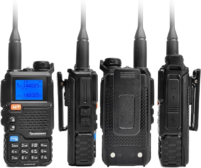 Quansheng UV-5R Plus AM/FM/DTMF Walkie-Talkie 200CH Walkie-Talkie NOAA Weather Forecast with Flash Copy Frequency Tpye-C LCD Display for Hiking Camping Travel Two-Way Radio