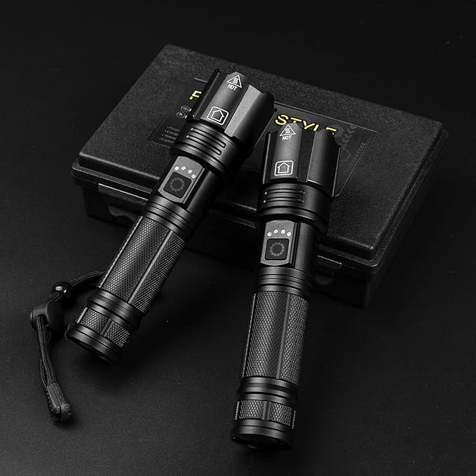 Rechargeable LED Flashlights High Lumens, 2 Pack Super Bright Flash Light with 5 Modes, High Powered Handheld Flashlight for Home Camping Hiking Night Work