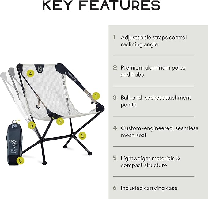 NEMO Equipment Moonlite Reclining Camp Chair - Pelican Gray - One Size