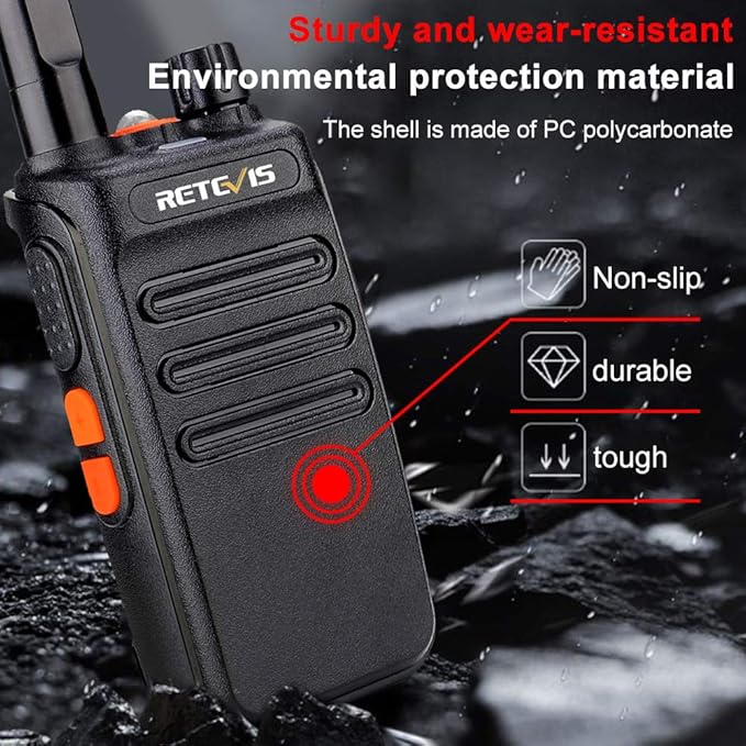 Retevis RB35 Walkie Talkie 6 Pack, Small and Lightweight Two Way Radios Rechargeable, Flashlight, Hands Free, Handheld Portable 2 Way Radio for Staff Grocery Stores Travel Gift Skiing Event