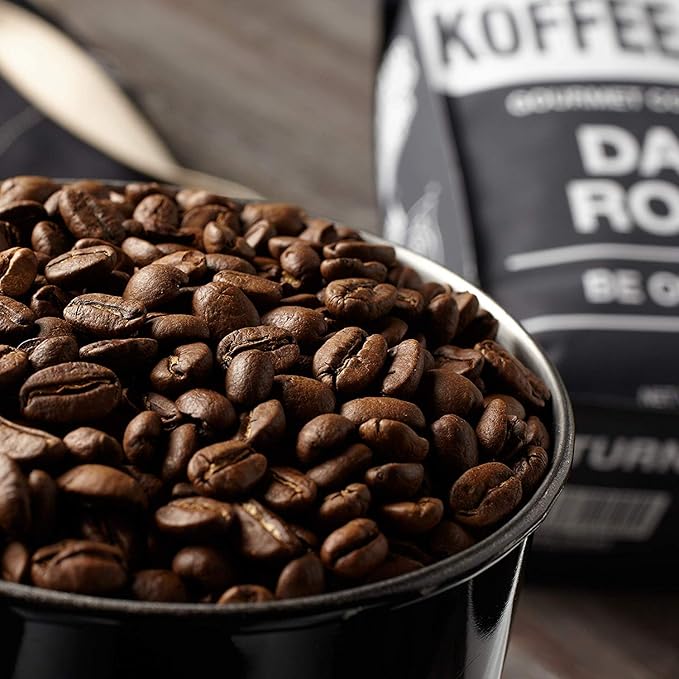 Koffee Kult Dark Roast Coffee Beans - Rich & Bold with Chocolate & Cinnamon Notes, Smooth Finish 100% Arabica, Ethically Sourced, Resealable 12oz
