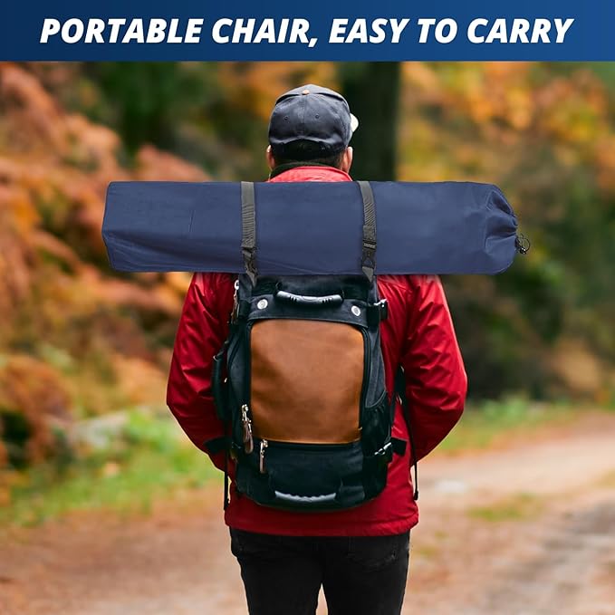 2PCS Folding Outdoor Beach Camp Chair with Cup Holder, Storage Pocket, Waterproof Bag Outdoor Arm Chair, Supports 225LBS, Cyan