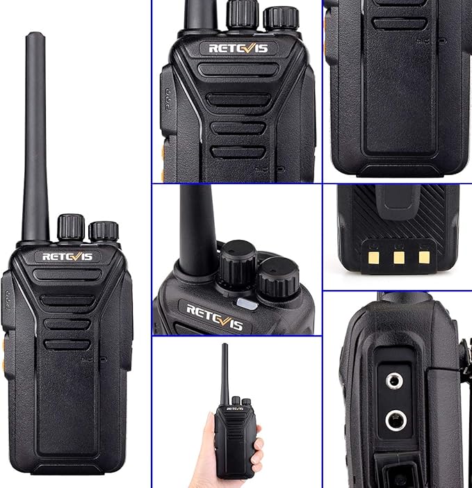 Retevis RT27 2 Way Radio with Earpieces,Walkie Talkies for Adults,1100mAh Battery,VOX Handsfree,Long Range Rechargeable Two Way Radios for Warehouse Retail Restaurant(5 Pack)