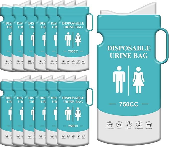Pee Bags for Travel for Men12pcs Urinal Bags 750ML Disposable Urine Bag