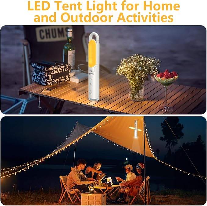 LED Camping Lantern, Rechargeable Emergency Light for Power Outages, Portable Outdoor Flashlight, 9 Modes Collapsible Lightweight Hanging Lamp for Home, Camping, Hiking, Fishing