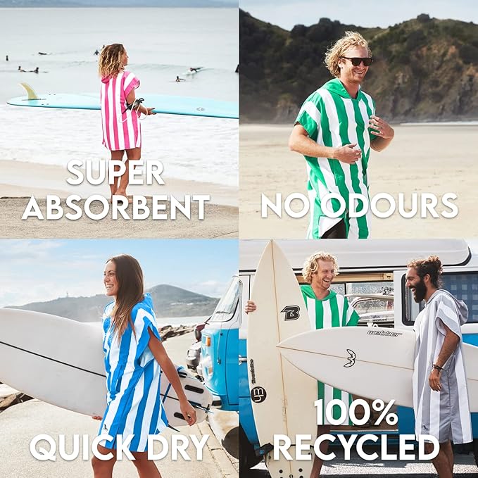 Dock & Bay Adult Poncho - Hooded Towel with Deep Pockets, Changing Robe - Quick Dry - Compact, Lightweight - Includes Bag