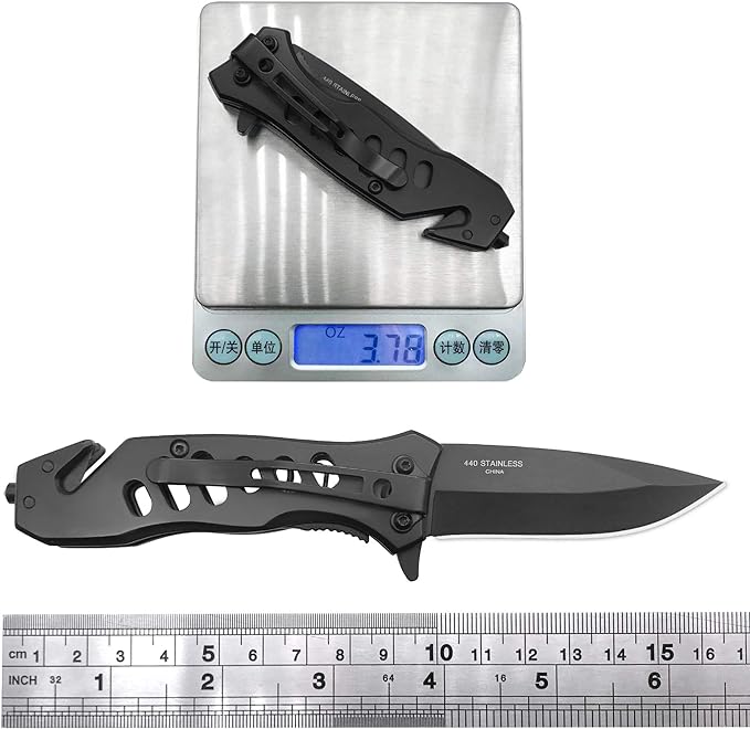 ALBATROSS TS001-2 Camping Survival Kit, Outdoor Emergency Gear Kit for Camping Hiking Travelling,Includes Knife,seltbelt Cutter,Glass Breaker,Flashlight,Compass, Thermometer,Gift Box