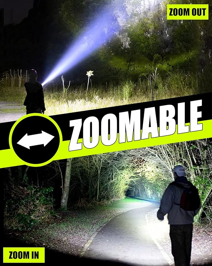 Victoper LED Flashlights 2 Pack, High Powered Lumens Super Bright Tactical Flashlight, Rechargeable Flash Light, 5 Modes Zoomable Waterproof Flash Lights for Emergency, Outdoor, Camping, Hiking