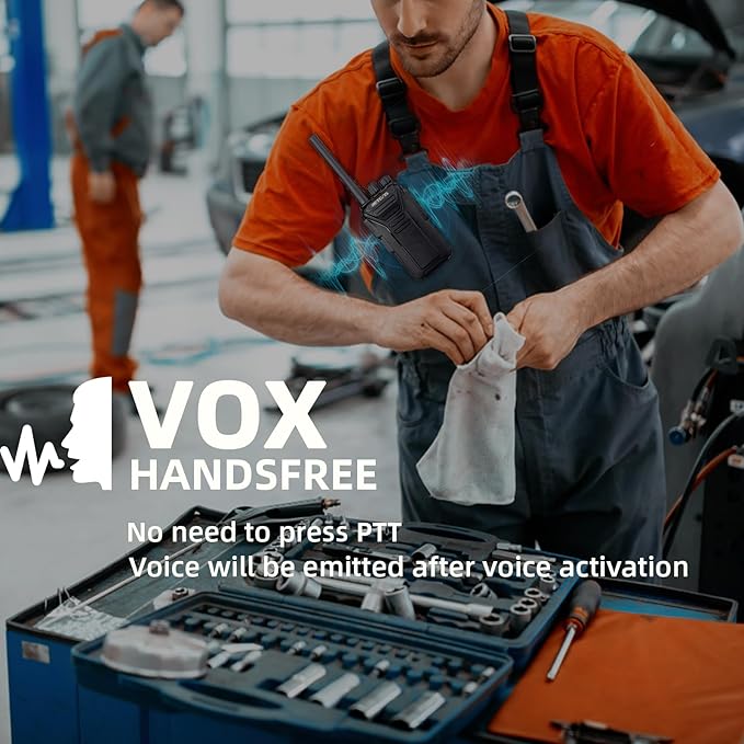 Retevis RT27 Walkie Talkies for Adults, Heavy Duty Two Way Radios, VOX Hands Free, Local Alarm, Rugged 2 Way Radio (6 Pack) with Six-Way Charger, for School Construction Site Manufacturing Restaurant