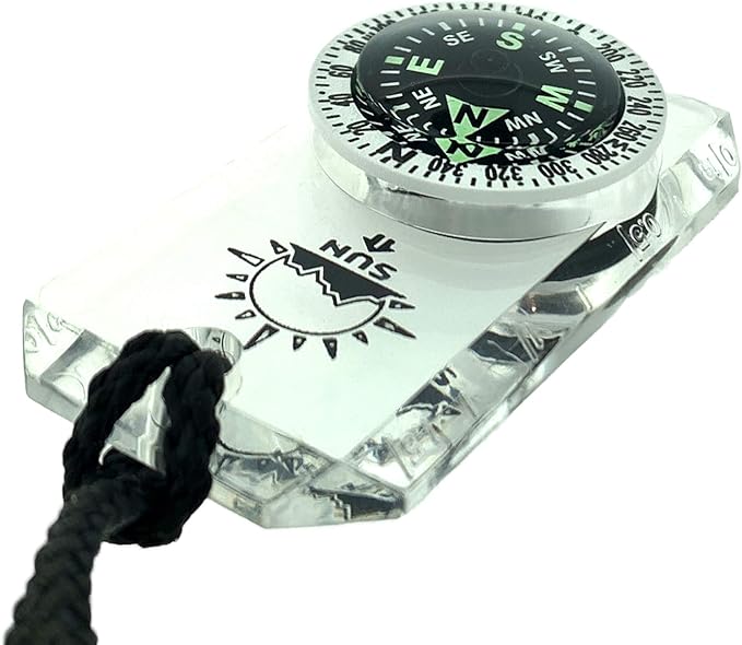 Sun Company MiniComp II - Mini Orienteering Compass with Rotating Bezel | Easy-to-Read Zipper Pull Compass for Jacket, Parka, or Pack