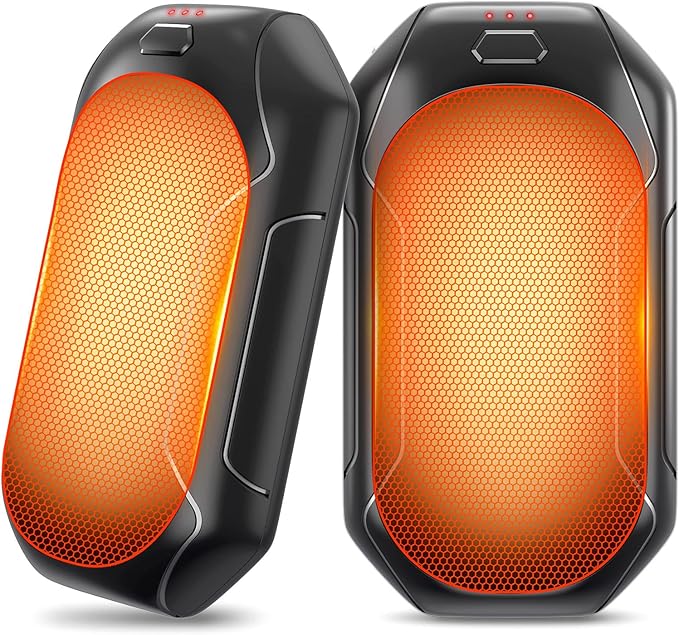 Rechargeable Hand Warmers 2 Pack, Electric Hand Warmer Reusable, 2 in 1 Pocket Portable Hand Warmer Outdoor/Indoor/Hunting/Camping/Working USB Hand Warmers for Men Women Kids