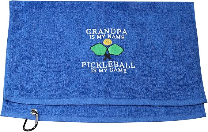 PWHAOO Pickleball Lover Towel Grandpa Is My Name Pickleball Is My Game Towel Grandpa’s Pickleball Gift (GRANDPA IS MY NAME T)