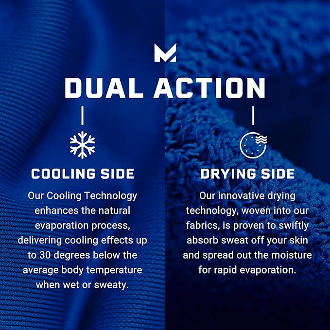 Mission Dual Action Cooling & Drying Towel, Charcoal/Black - Cools Up to 6 Hours - Moisture & Sweat Absorbent - UPF 50 Sun Protection - Machine Washable