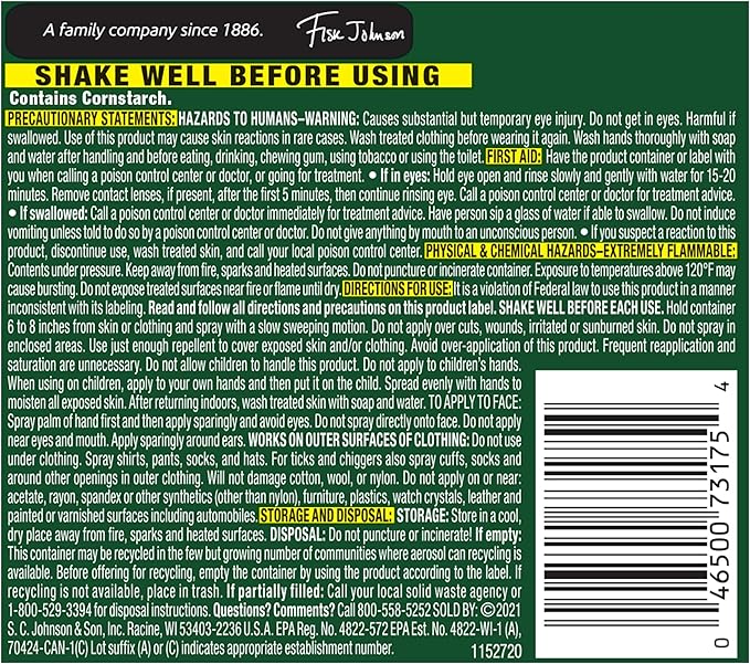 OFF! Deep Woods Travel Size Insect Repellent Aerosol, Dry, Non-Greasy Formula, Bug Spray with Long Lasting Protection from Mosquitoes, 2.5 oz