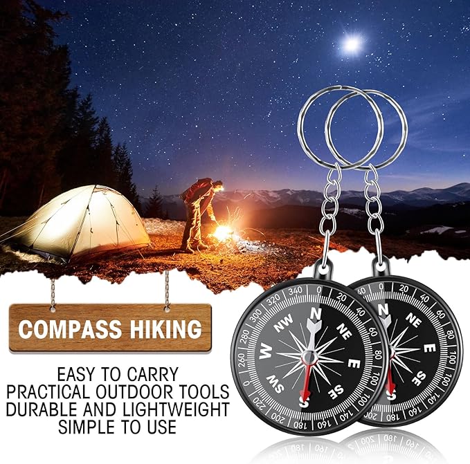 Soaoo 302 Pcs Mini Compass Set,Wedding Favors Set Compass Souvenir Present Nautical with Kraft Tags and White Organza Bag for Guests Birthday Wedding Nautical Travel Party Souvenir Gift Favors