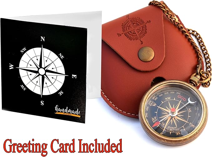 to My Son Compass with Wooden Box-Mom to Son Compass–Father to Son Gifts- to My Grandson -Graduation Day Gifts for Son-Birthday, Baptism, Graduation, Confirmation, Communion Compass for Women Men