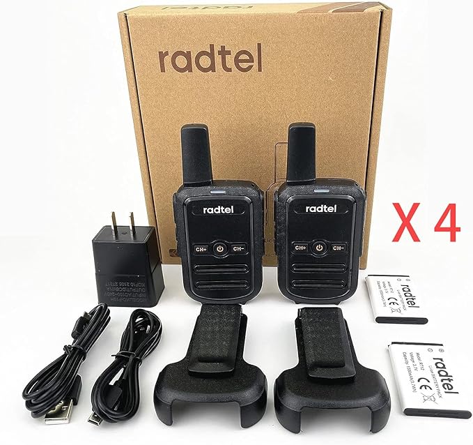 Radtel RT12 Rechargeable Walkie Talkies for Adults Long Range Handheld FRS Two Way Radio 16CH Handsfree VOX for Camping Hiking (8 PCS)