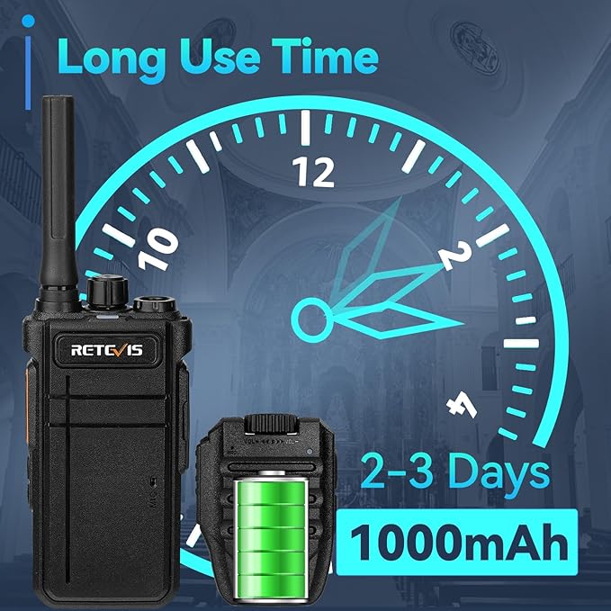 Retevis RB37 Bluetooth Walkie Talkies, Portable FRS Two-Way Radios for Adults, with Bluetooth Mic, Auto-Pair, VOX, Type-C, License Free Radios Walkie Talkie for Church Security, Camping,Hiking(2 Pack)