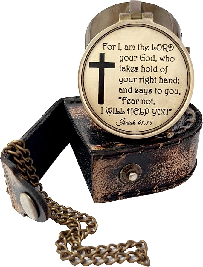Brass Nautical - Brass Compass Engraved Gift for Son, Grandson, Daughter, Baptism, Confirmation Communion Godson Church Graduation Day