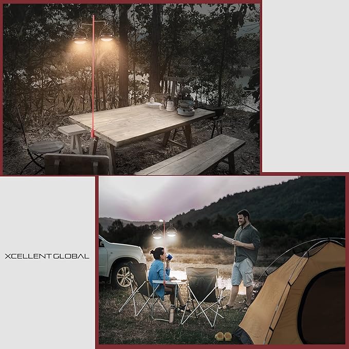 Collapsible Camping Lantern Stand Folding Lamp Pole Lightweight Portable Outdoor Lamp Post Aluminum Alloy Hanging Light Holder for Camping,Fishing