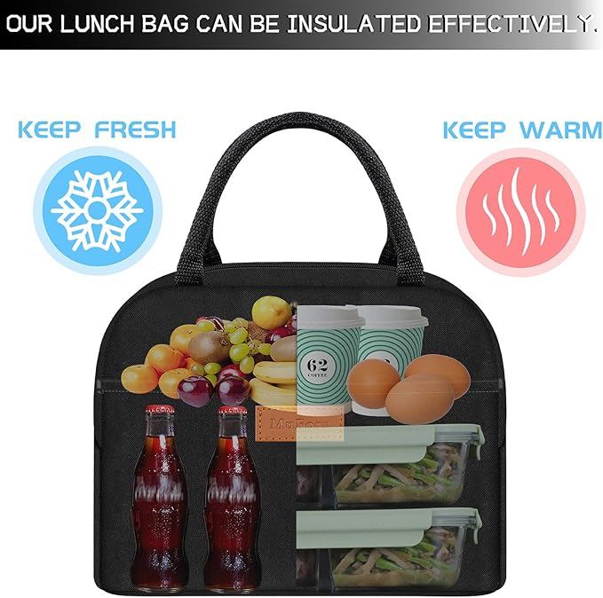 Cute Lunch Bag Women with Placemats, Insulated Lunch Box for Women, Placemats Keep Clean and Hygienic Durable Leakproof Thermal Bag High Capacity for Travel Picnic Insulated Lunch Bag