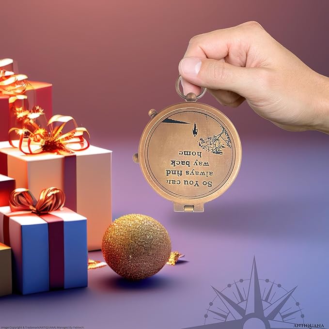 Voyage in Style: Retro Brass Compass Set with Exquisite Wooden Box - Unparalleled Nautical Elegance for Wanderlust Souls - Ideal Gift Selection for Explorers