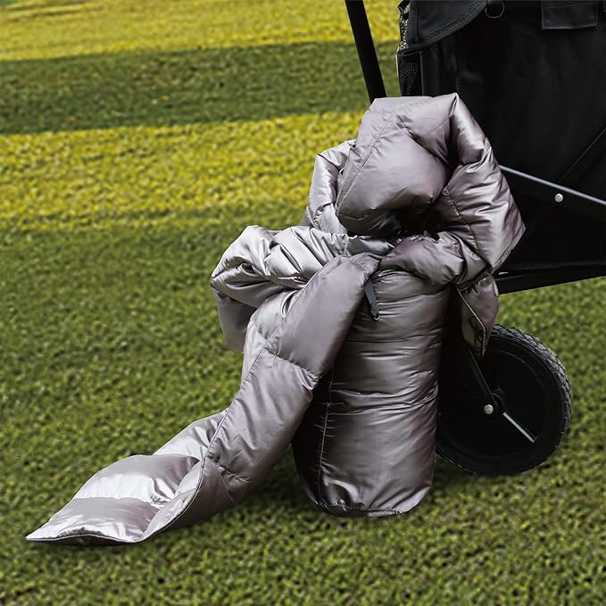 Blue Ridge Home Fashions Down Throw Camping Blanket - Packable Lightweight Down Throw Blanket for Outdoor Travel Hiking Picnic RV, Puffy Warm Blanket 60" x 70" with Carry Bag, 650 Fill Power