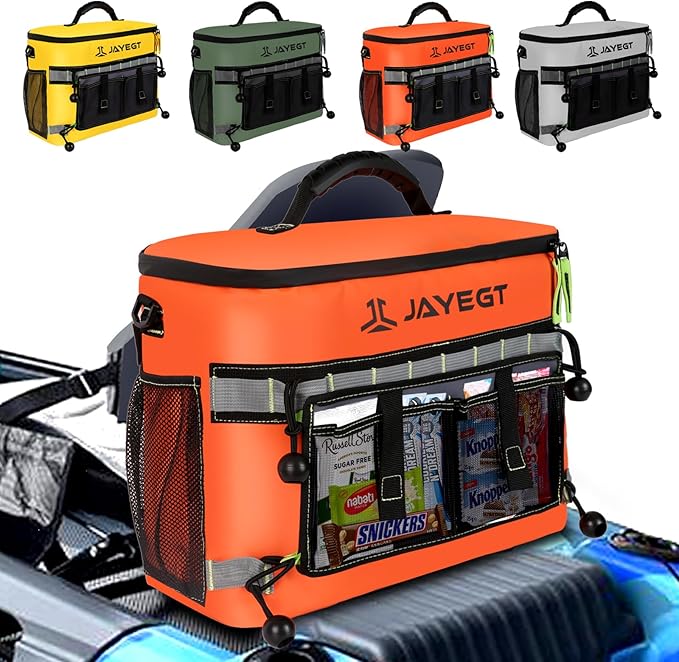 Kayak Cooler Behind Seat - Waterproof Cooler Bag Compatible with Lawn-Chair Seat Kayak,Kayak Accessories Camping Cooler, Portable Ice Chest for Fishing, Beach,Picnic, Trips