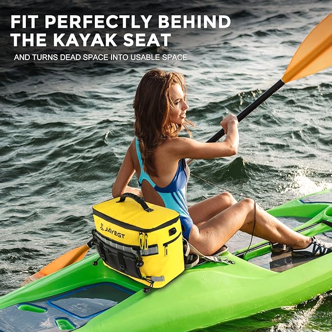 Kayak Cooler Behind Seat - Waterproof Cooler Bag Compatible with Lawn-Chair Seat Kayak,Kayak Accessories Camping Cooler, Portable Ice Chest for Fishing, Beach,Picnic, Trips