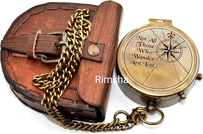 Nautical Pocket Compass Not All Those Engraved Brass Camping Compass Engraved Pocket Compass for Trekking Survival Outdoor Item by SANA Nautical Compass, 5 x 5 x 1.8''
