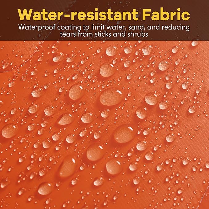 UNIKOME Packable Travel Blanket, Lightweight and Waterproof, Down Alternative, Corner Loops, 75'52', Orange