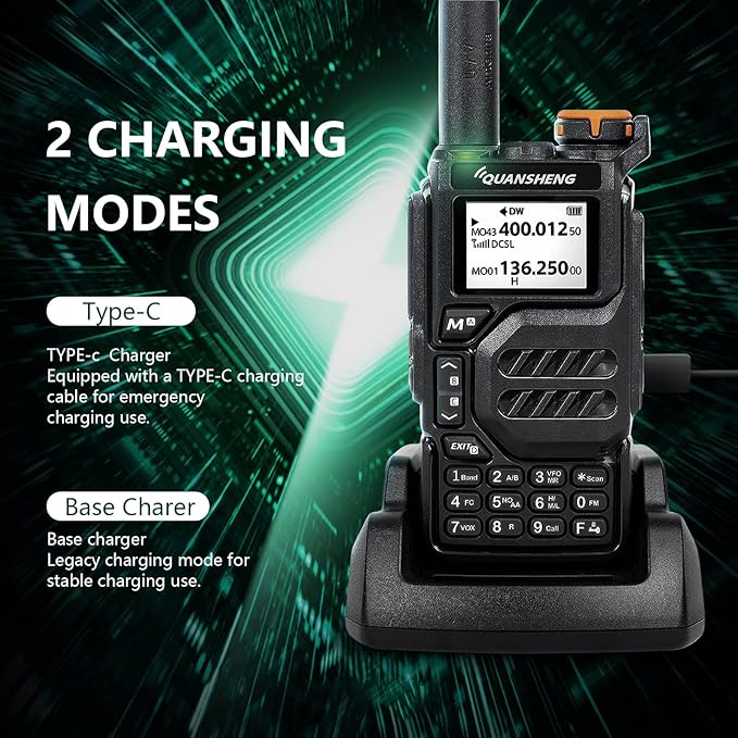 UV-K5 Ham Radio Long Range Walkie Talkies AM FM Rechargeable Two Way Radio NOAA Weather Receiver 2 Pack