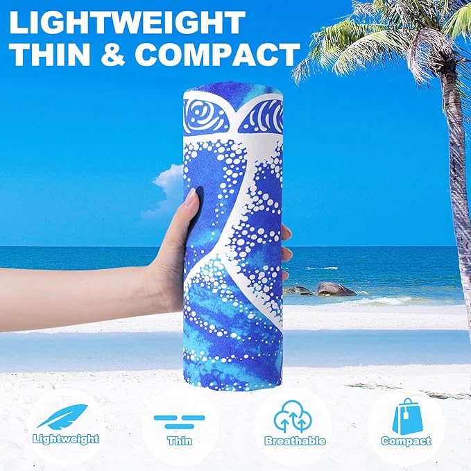 Genovega Microfiber Oversized Beach Towel Lightweight Thin Sandproof Compact Towels Women