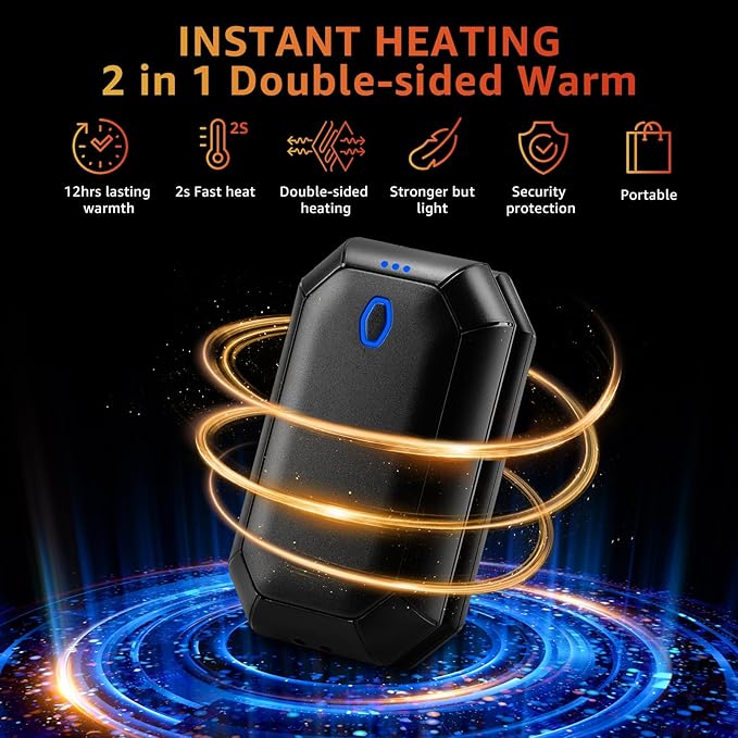 Hand Warmers Rechargeable, 2 Pack 4000mAh Electric Hand Warmer, USB 2 in 1 Portable Hand Warmer, 3 Heating Levels, Gifts for Women, Reusable Hand Warmers for Outdoors, Golf, Camping, Hunting