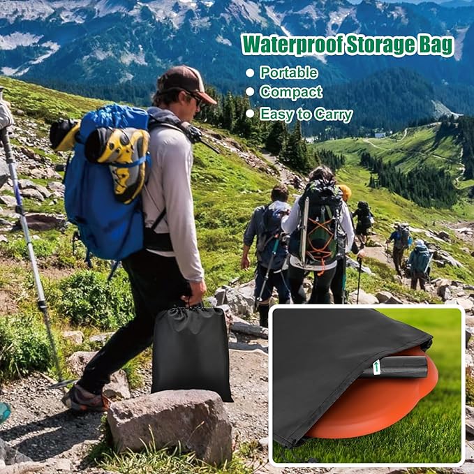 Portable Toilet Seat for 5 Gal Buckets, Camping Toilet Seat with Lid for Adults, Snap-on Toilet Seat with Storage Bags and Disposable Toilet Bags, Camping, Hiking, Emergency, Car, Boat