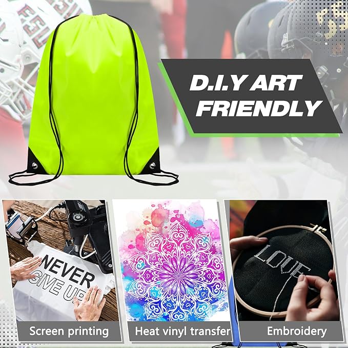 Shappy 50 Pcs Drawstring Backpack Bulk Sports Gym Cinch Bag Polyester String Bag for Men Women Children(25 Colors)