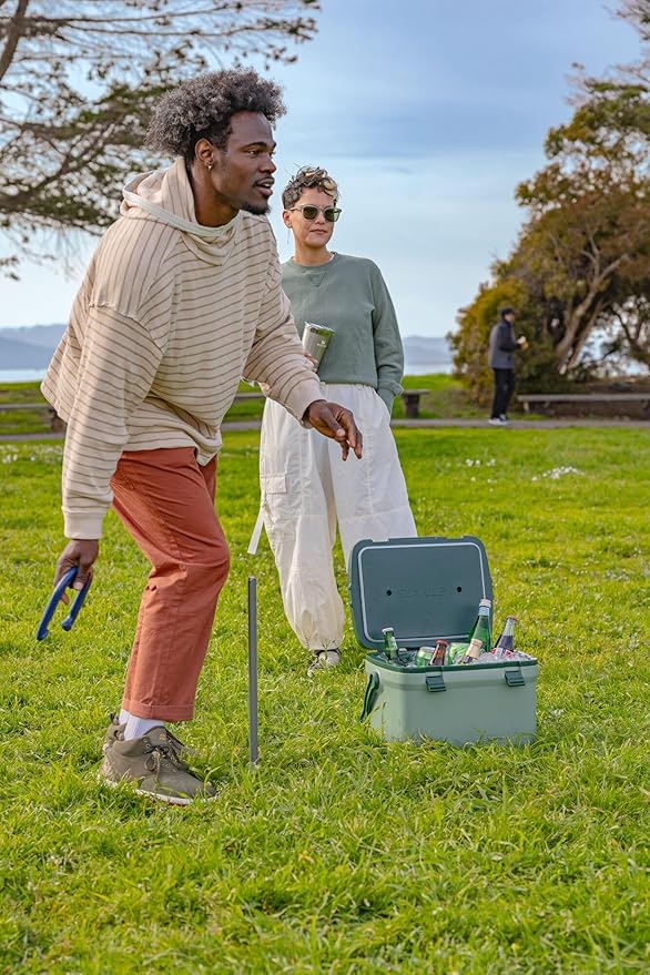 Stanley Adventure Outdoor Cooler 16 qt | Heavy Duty Outdoor Camping Cooler with Easy Carry Top Handle | 36 Hour Cooling Ice Chest for 21 Cans| BPA-Free | Stanley Green
