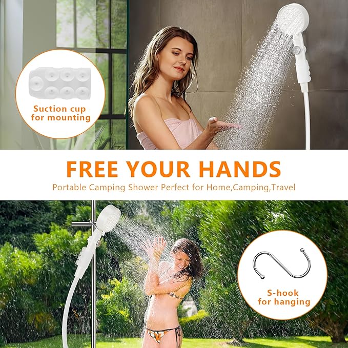 Catlyn Portable Camping Outdoor Shower Kit Rechargeable Electric Intelligent Shower Pump PX7 Waterproof for Outside Hiking Dog Bath Beach Traveling