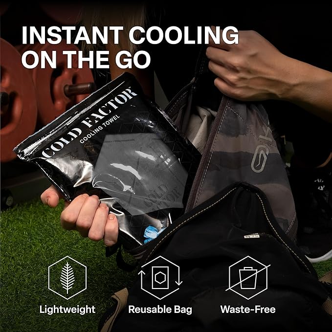 COLD FACTOR Cooling Neck Towel-Chill Pad Lasts 5 Hours Premium PVA Cooling Towel for Neck and Face-UPF 50+(Gray)