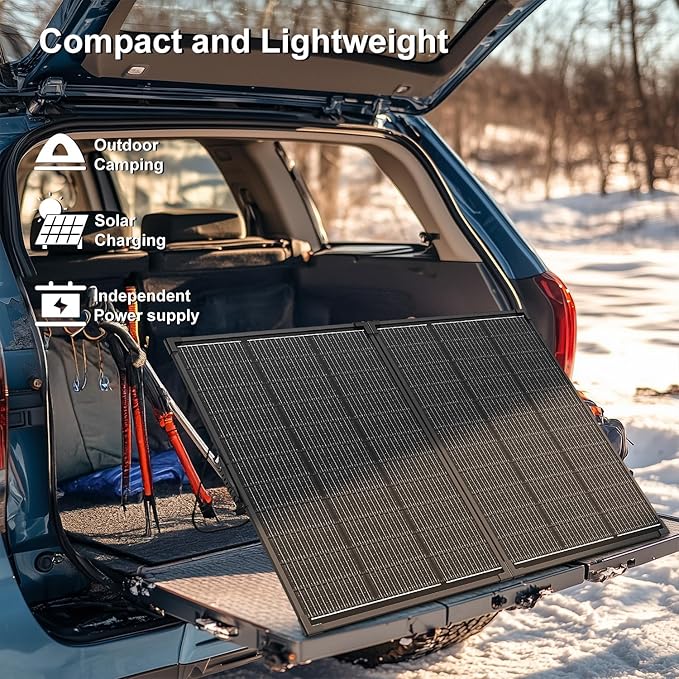 200 Watt Portable Solar Panel Kit with 20A PWM Controller,23.5% High Efficiency & IP68 Waterproof,Foldable Lightweight Design for RV/Camping/Battery,Off-Grid Power Stations,Camping Essentials