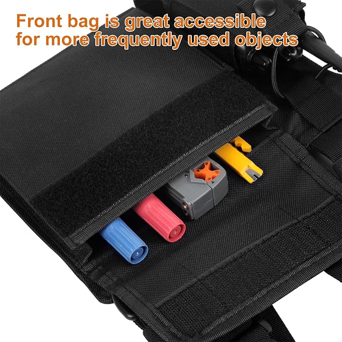 abcGoodefg Radio Chest Harness Chest Front Pack Pouch Holster Vest Rig for Two Way Radio Walkie Talkie(Rescue Essentials)
