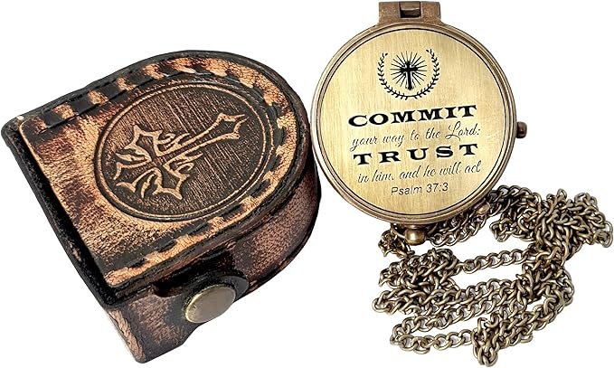 Brass Nautical - Brass Compass Engraved Gift for Son, Grandson, Daughter, Baptism, Confirmation Communion Godson Church Graduation Day