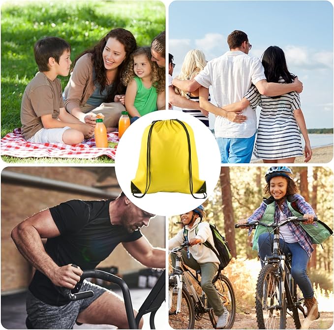 KUUQA 25Pcs Drawstring Backpack Bags Bulk Drawstring Bag Foldable Gym Bag Sport Cinch Sack String Backpack Storage Bags for Women Men Shopping Gym Travel Sports (15 Colors)