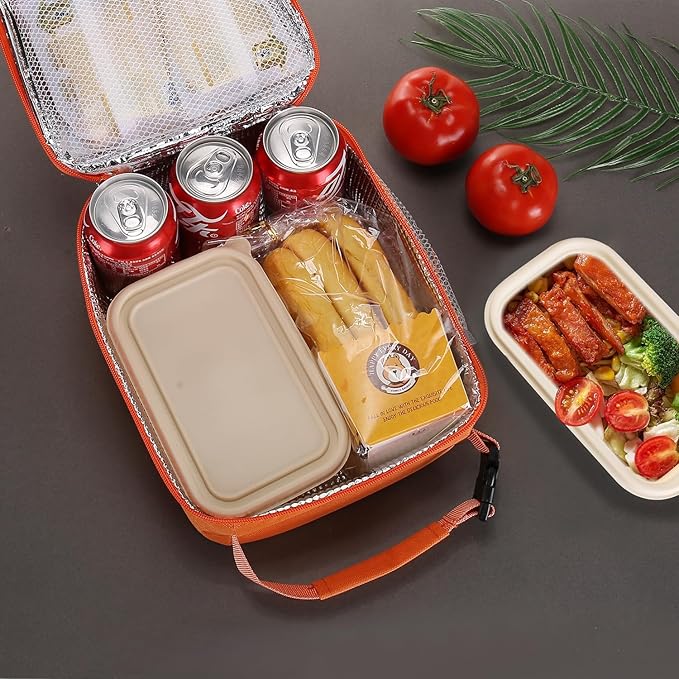 Lunch box Lunch bag for men women Insulated Lunchbox Lunch bags for Work Picnic Travel (Orange)