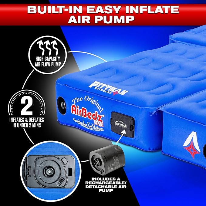 Pittman - Ford Bronco Air Mattress with Built in Pump - SUV Air Mattress Camping Bed - Custom Fit Ultimate Bronco Accessories - Inflatable Bed Designed for Bronco Camping